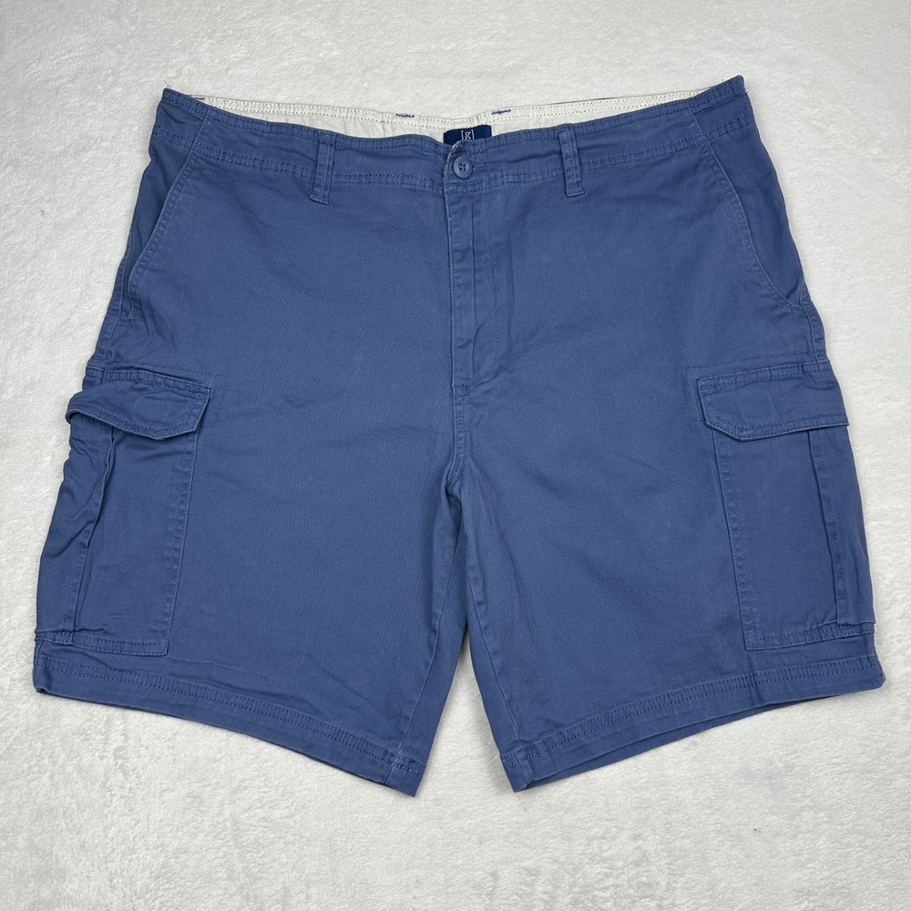 George Mens Blue Cargo Shorts Size 40 Cotton Stretch Utility Twill GE13100096630